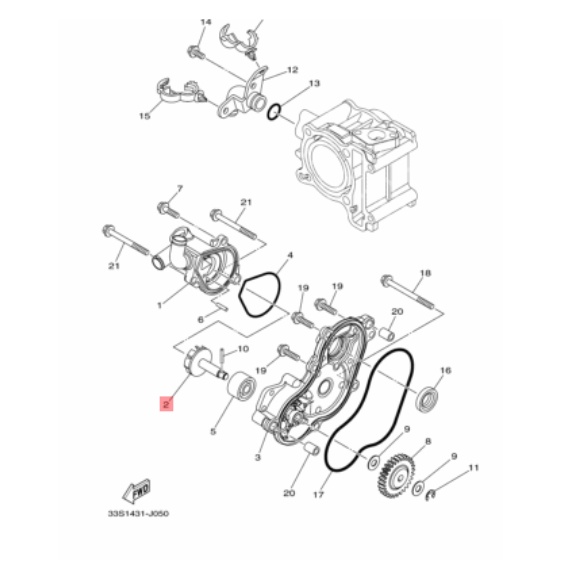 impellar shaft as kipas waterpump water pump xeon karbu rc gt aerox 125 original ygp 44D-E2450-00