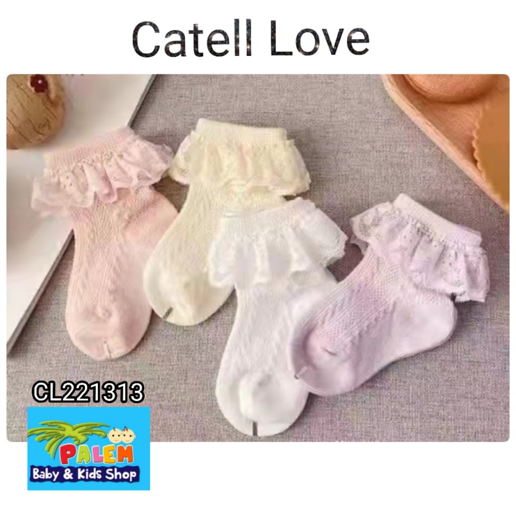 Catell Love Shock / Kaos Kaki Renda bayi perempuan Newborn