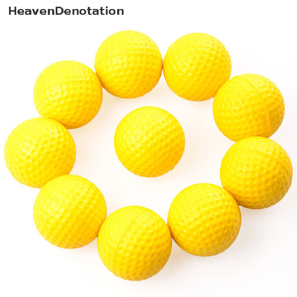 10pcs Bola Golf Bahan Plastik Pp Elastis Warna Kuning Untuk Latihan