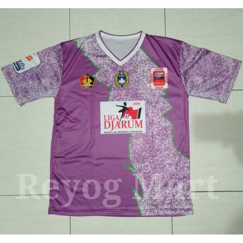 JERSEY PERSIK KEDIRI HOME 2006 JUARA LIGA JARUM UNGU PRINTING RETRO LOKAL