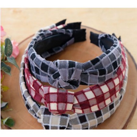 Toko Cantik Indonesia Bando Tartan Bandana Korea Tartan Motif Kotak kotak Bando