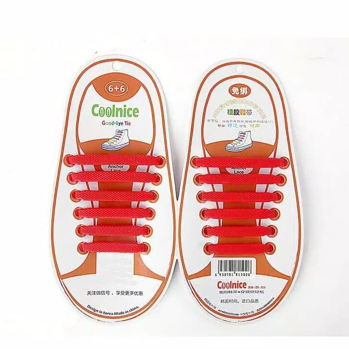 Premium COOLNICE Silikon Shoelace Tali Sepatu Silikon Premium