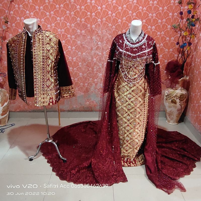 Baju pengantin palembang songket modern