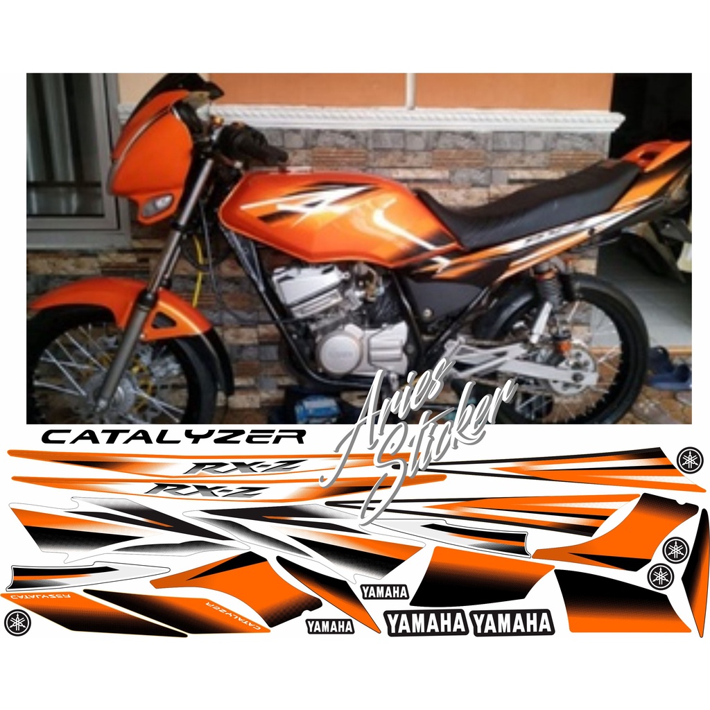 STRIPING STIKER RXZ RX Z CATALYZER OREN HITAM