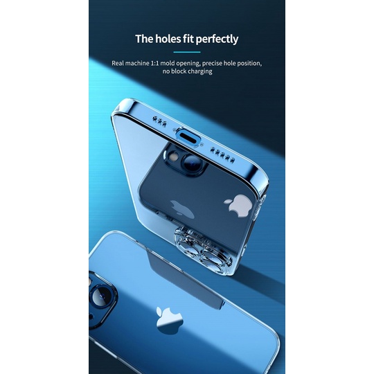 TOTU iPhone 13/13 Mini/13 Pro/13 Pro Max Case Slim Tipis Transparent Casing Bening