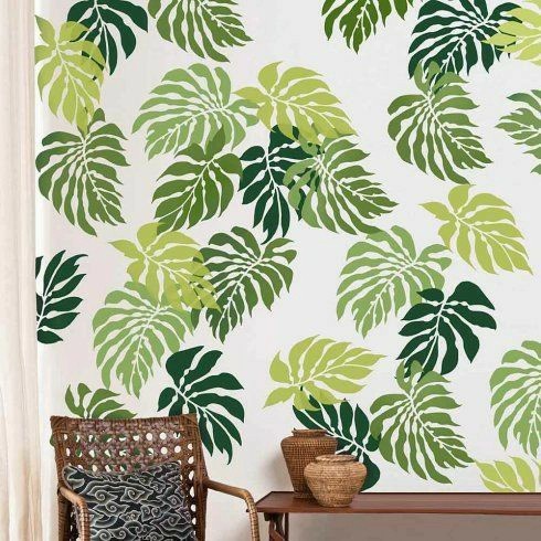 

(BISA COD) Stencil cetakan cat dinding paket monstera ukuran 25x20 bahan tebal
