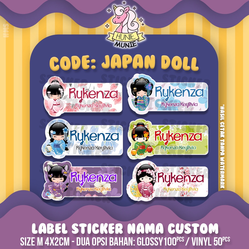 

Sticker Label Nama - Japan Doll (100 PCS) Stiker