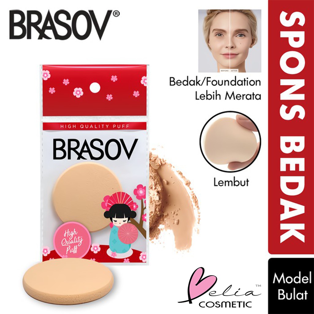 ❤ BELIA ❤ BRASOV Spons Bedak / Foundation | Sponge Puff Make Up Tools Kotak Bulat