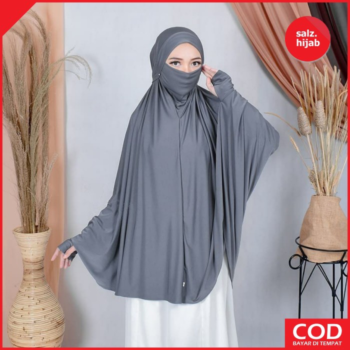 Jilbab Cadar Bergo Masker Bergo Lengan Panjang Jilbab Masker Jumbo Kania 4in1-5