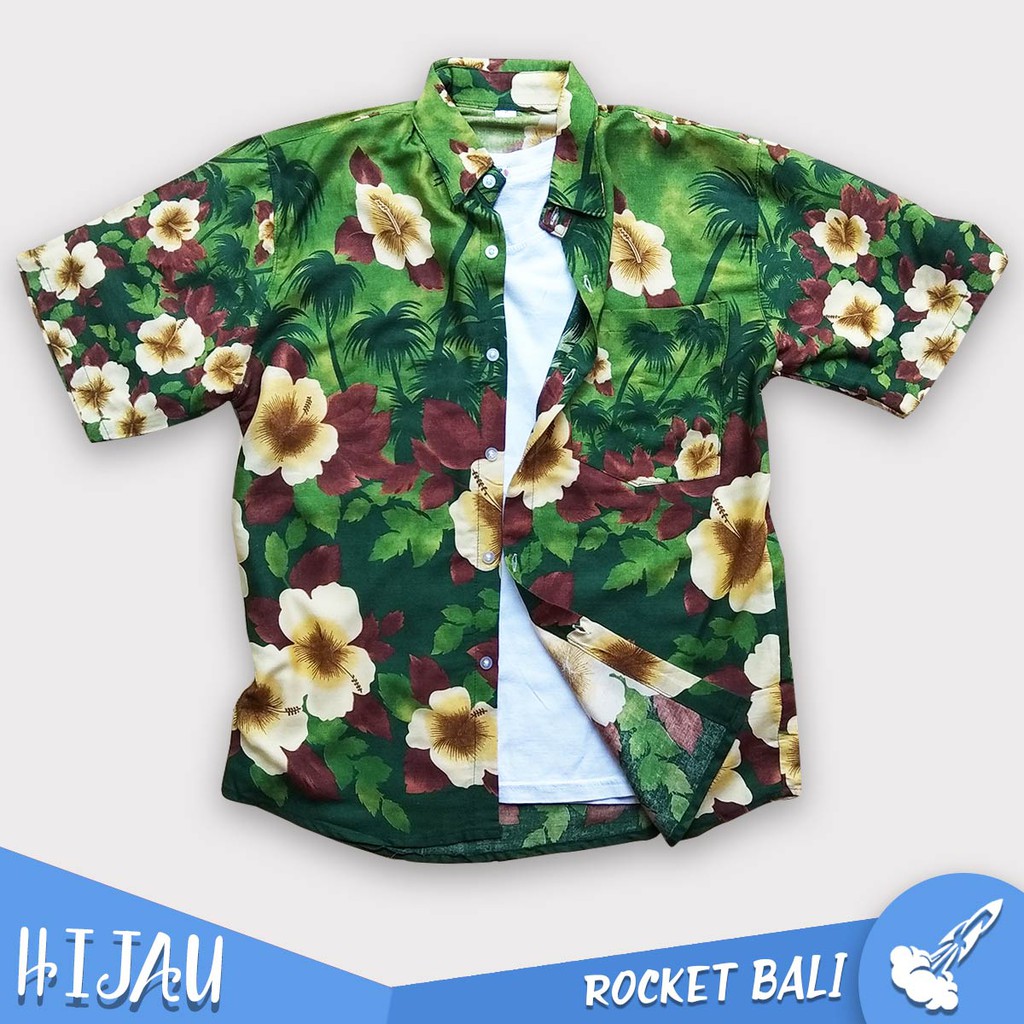 Kemeja Hawai - Baju Pantai Pria - Kemeja Motif Bunga - Kemeja Bunga - Kemeja Hawai Pria Trendi