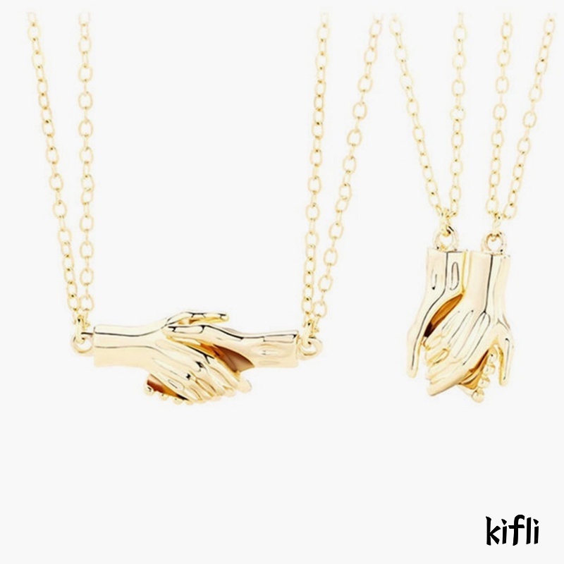 2 pcs,Jabat Tangan Beberapa Kalung,Rantai Klavikula,untuk Wanita dan Pria Hadiah