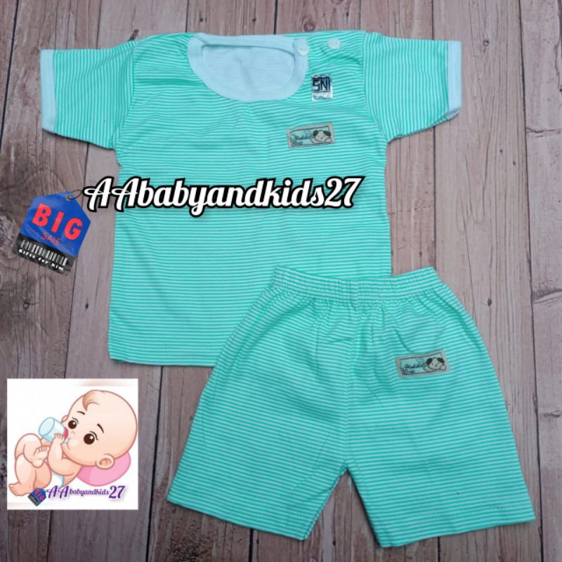 PRODUK TERBARU DAN TERLARIS!!!HOKIKU SETELAN BAYI MODEL SALUR DAN MOTIF LENGAN PENDEK KANCING BAHU UKURAN NEWBORN 0-4BULAN SNI