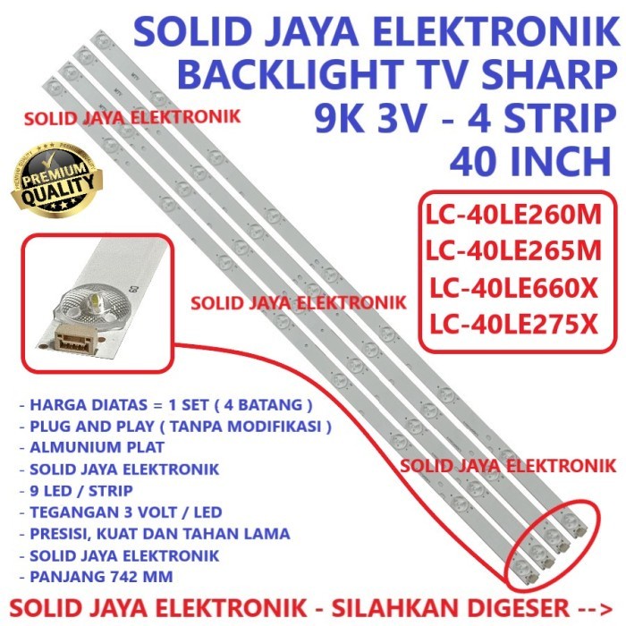 BACKLIGHT TV SHARP 40 INC LC 40LE260 40LE275X 40LE275 LAMPU BL LED