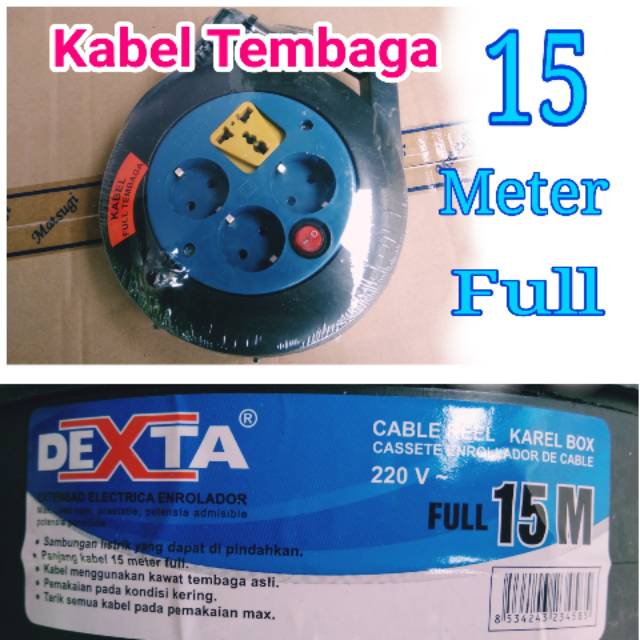 Stop kontak plus kabel 15 meter Kabel Rol