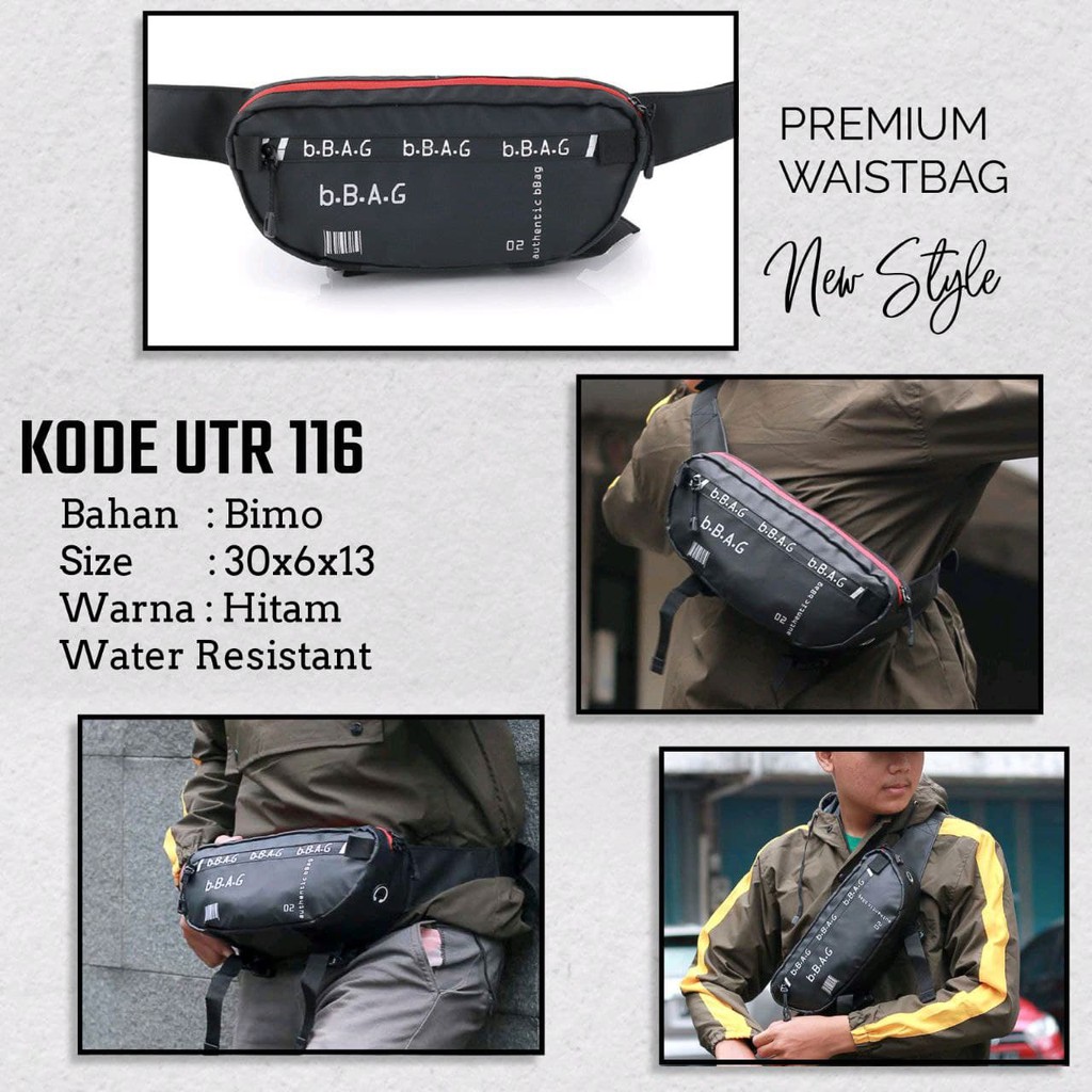 Tas Selempang Waistbag Cowok Waterproof Anti Air Sling Bag Kecil Pria Distro Premium Keren