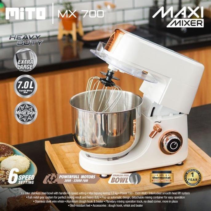 Buruan Serbu] Stand Mixer Mito Mx 700 Mx700 Kapasitas 7 Liter - Mixer Mito Mx700 7L