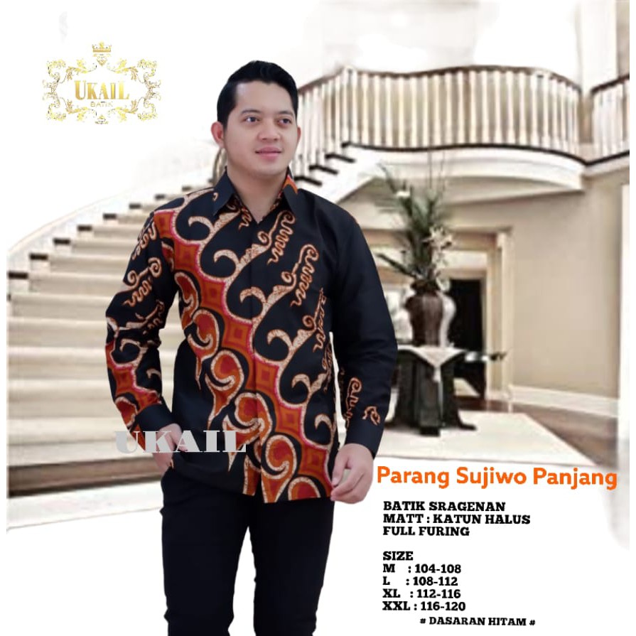 PARANG SUJIWO UKAIL KEMEJA BATIK SOLO PRIA LENGAN PANJANG LAPIS FURING ATASAN BATIK PREMIUM MODERN KATUN HALUS PAKU AJI CIUNG BIRU MAHKOTA KUNING KENCONO UNGU IJO MESEM GAUTAMA BULU SETA BIRU MAHKOTA MERAH WARDOYO KUNING ARJUNO UNGU SEBELANGA NATANEGARA