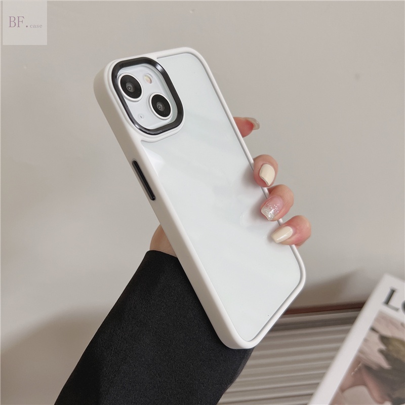 Hard Case Akrilik Transparan Frame Metal Proteksi Lensa Untuk Iphone 12 12pro 12mini 12promax