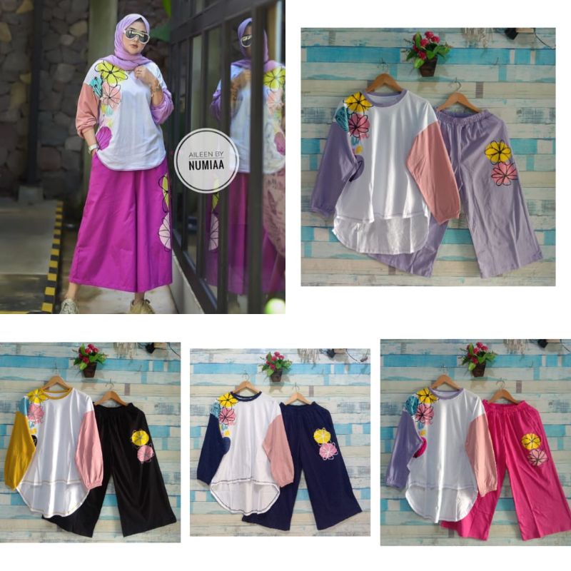 Setelan Kulot Jumbo Numia /Setelan /Kulot /Pakaian perempuan