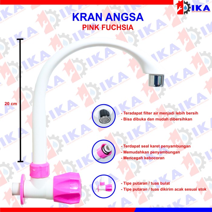 TERLARIS Kran air leher angsa cuci piring engkol pvc plastik warna murah bagus - PINK FUCHSIA