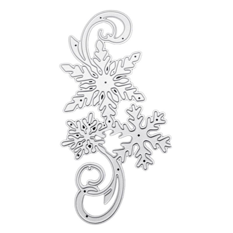 Cetakan Stensil Cutting Dies Motif Snowflake Natal Bahan Metal Untuk Scrapbook / Craft Diy