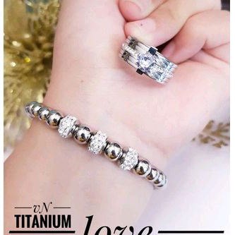 Set Perhiasan Titanium Wanita Silver 29822g