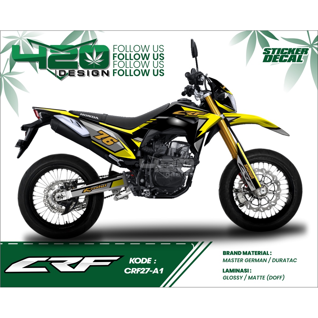 Aksesoris Stiker Motor Cross CRF 150L - Sticker Decal Motor Honda CRF 150L Fullbody - DECAL CRF150L
