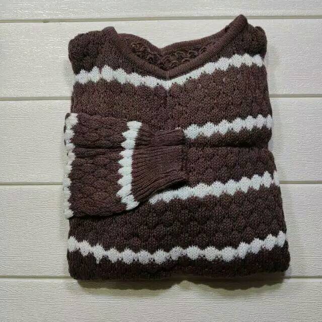 Atasan wanita Baju Rajut ZIGGY TRIBAL - Sweater Stripe ZIGGY SALUR TEBAL-7