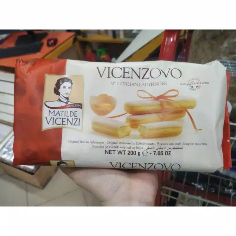 

Biskuit Lady Finger tiramisu Matilde Vicenzi Vicenzovo Brand Import Itali 200 gram