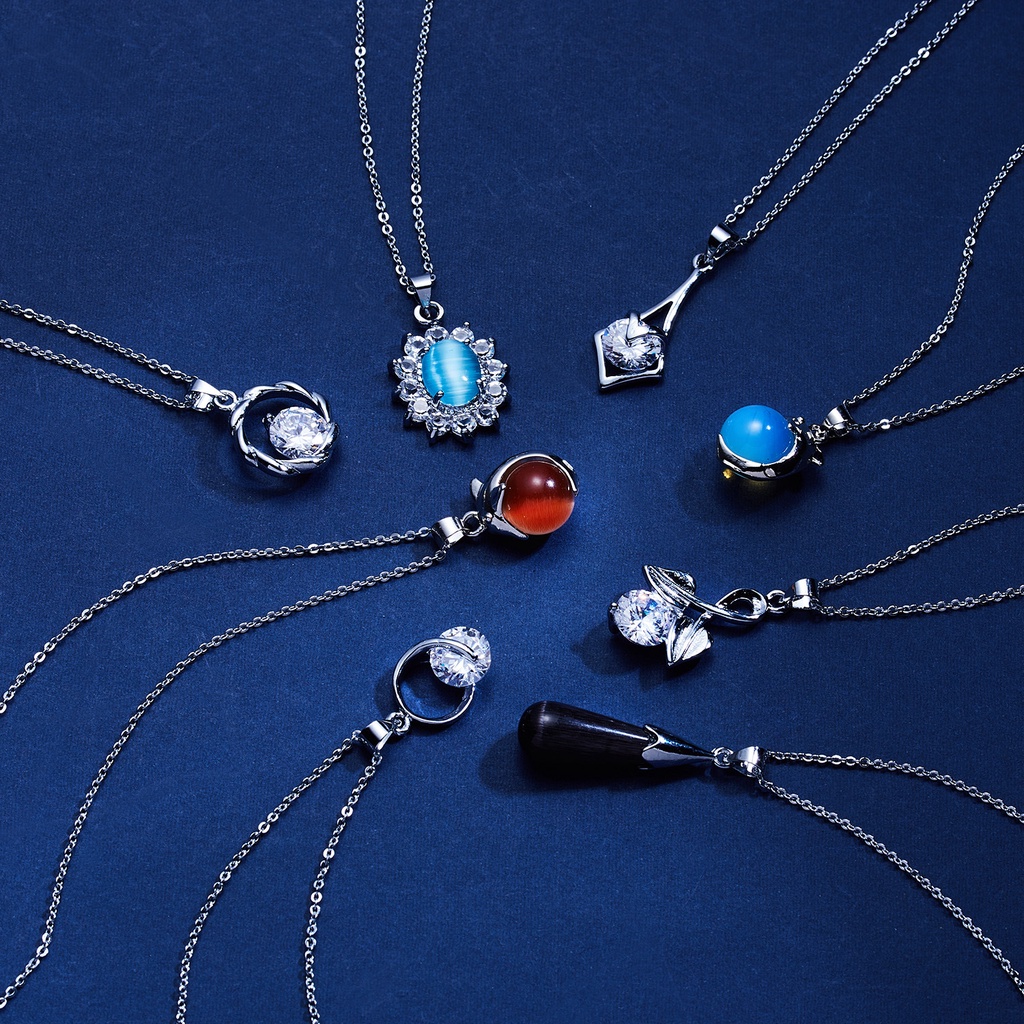 Wanita Zirkon Liontin Kalung Fashion Kristal Kertas Kartu Kalung Liar Dolphin Perhiasan