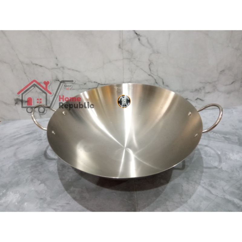 Asian Wok Golden Fish Wajan Kuali Stainless 36cm 38cm 40cm 42cm Hard Stainless Golden Flying Fish Ho