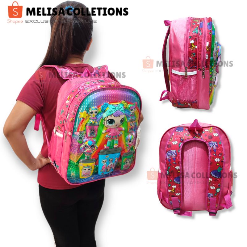 Promo Grosir/Tas Gendong Anak Gambar LOL Pink Bisa Menyala/Tas Anak Sekolah Anak Perempuan/Tas Sekolah Anak SD