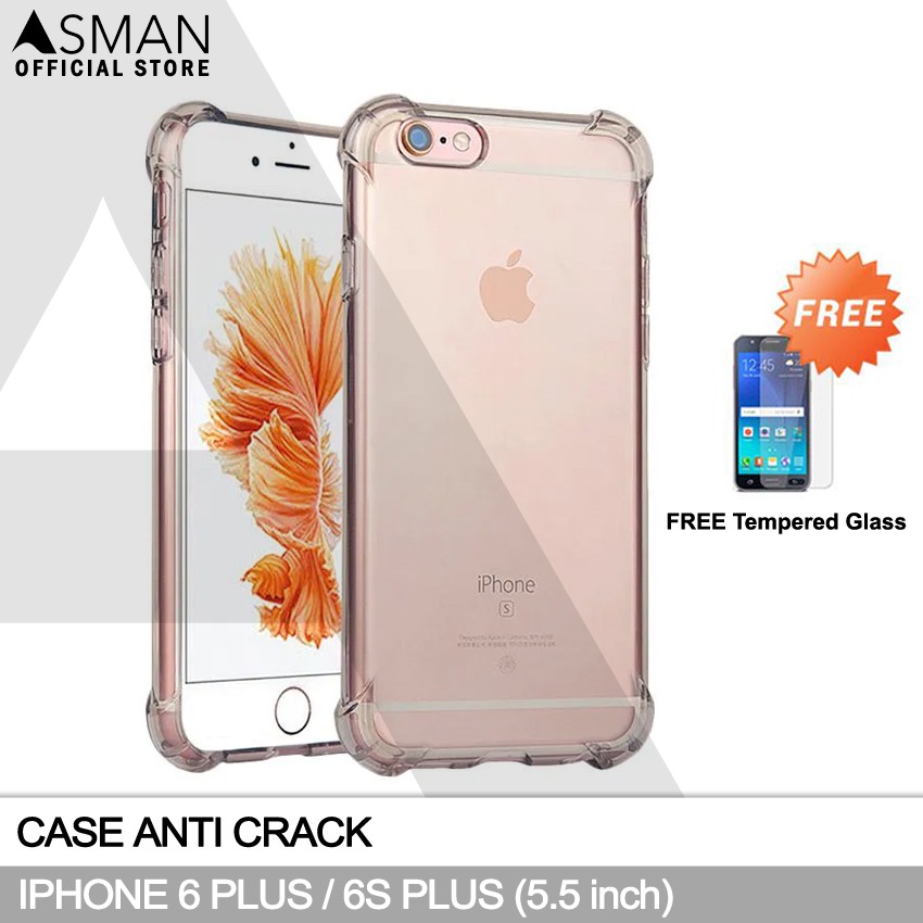 Anti Crack iPhone 6 Plus / 6S Plus (5.5&quot;) | Soft Case Anti Bentur + FREE Tempered Glass