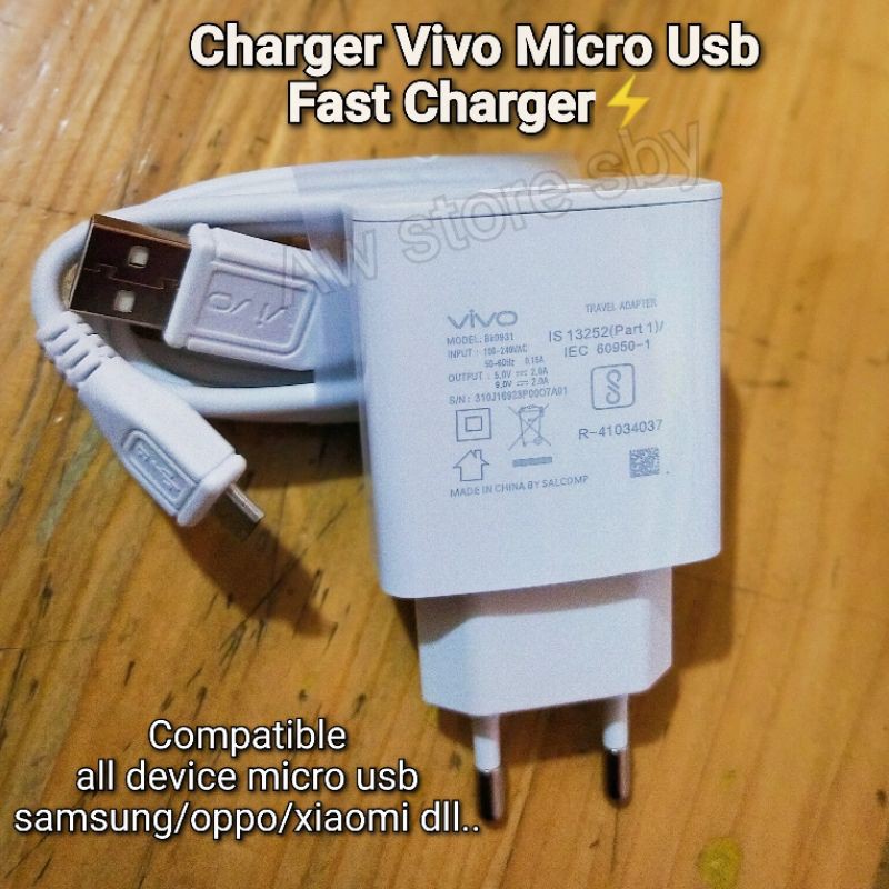 FAST CHARGER VIVO Micro Usb Fast Charging Vivo V5 V7 V9 V11 V11 pro V15 Y53 Y81 Y91 Y12 Y15 Y17 Y19 Y20 (NEW)