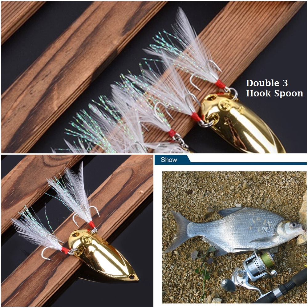 Umpan Lure Metal Spoon Hook 5g 7g 10g 13g Silver Gold Glow In Dark