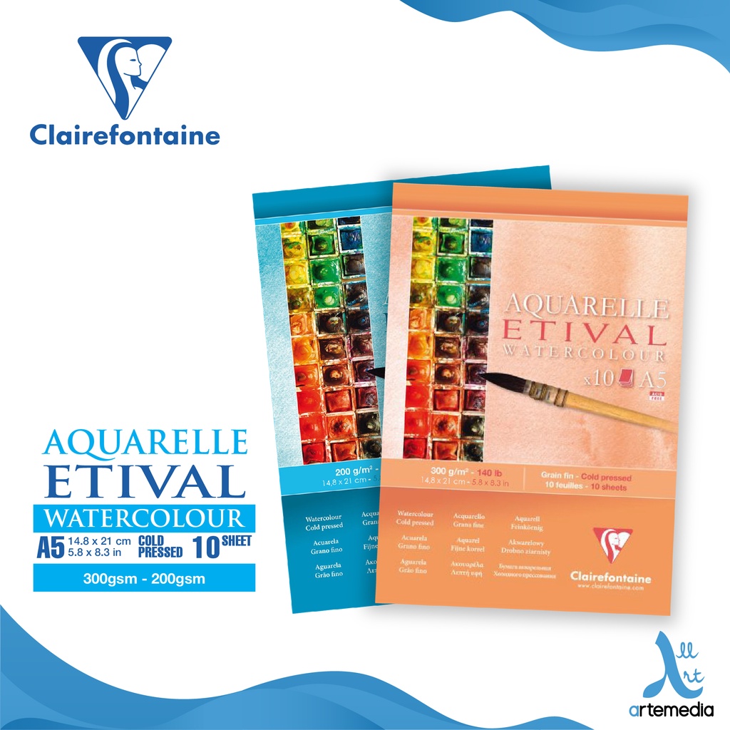 

Clairefontaine Etival Watercolor Pad A5 Cold Pressed