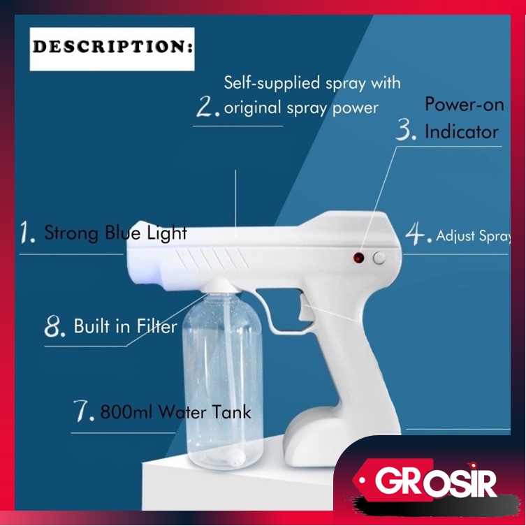 Grosir - 8069 Nano Spray Gun Disinfectant 800 ML Wireless / Spray Gun Atomizer / Semprotan Disenfect