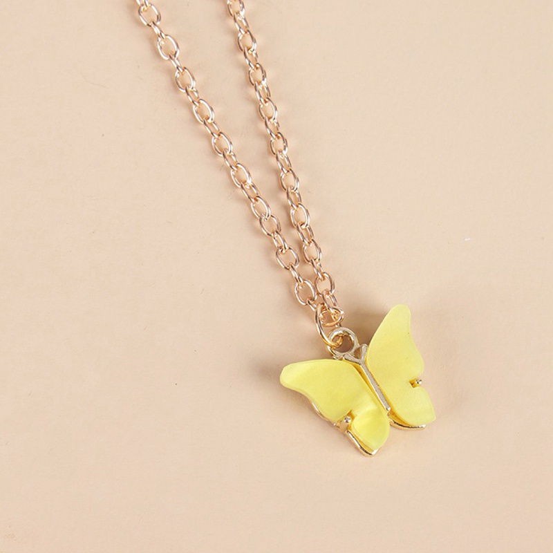 Cute Butterfly Necklaces Pendants Silver Color Cubic Zirconia Jewelry Chain Necklace For Women