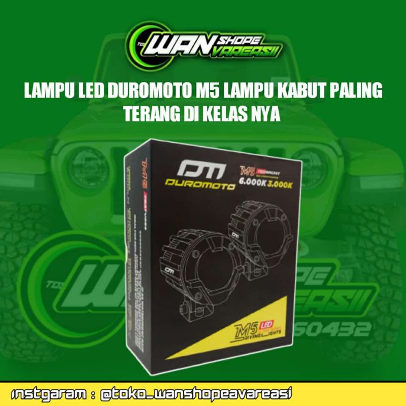LAMPU LED DUROMOTO M5 PALING TERANG SINAR PUTIH KUNING