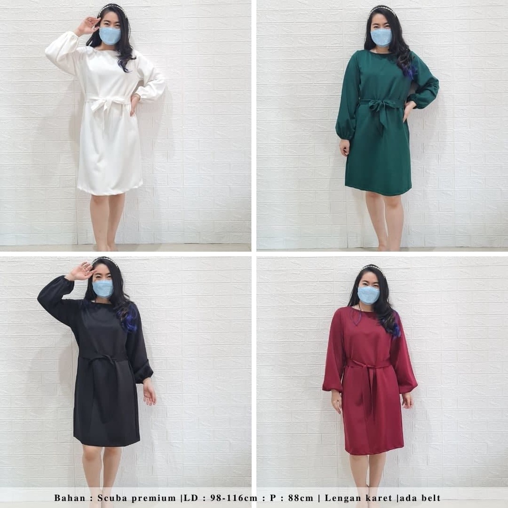 4200 dorothea long slevees strap midi dress natal