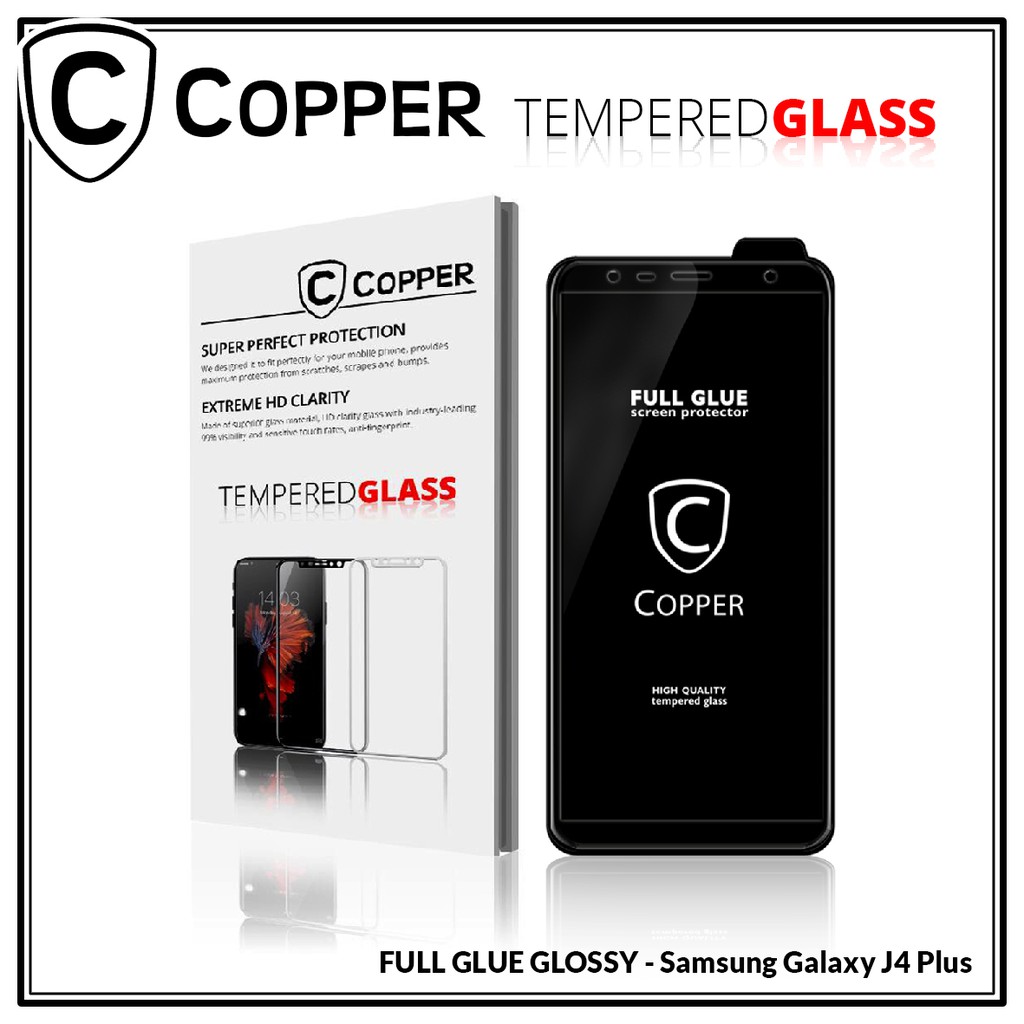 Samsung J6 Plus - COPPER Tempered Glass Full Glue Premium Glossy