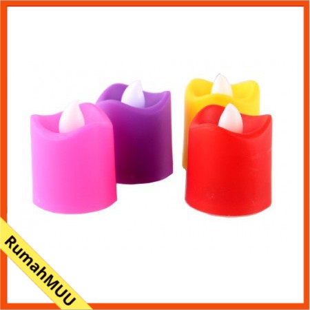 LILIN ELEKTRIK 5CM PLUS BATERAI/Lilin LED / Lilin Elektrik Ulang Tahun mini menyala warna RumahMUU