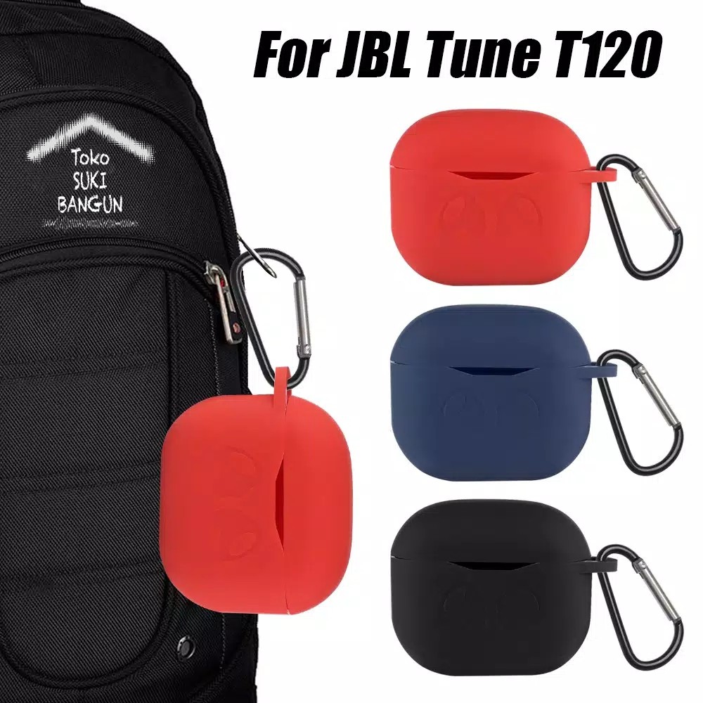 Casing JBL Tune 120 TWS T120 Case Silicone Cover + Carabiner JT120C-001