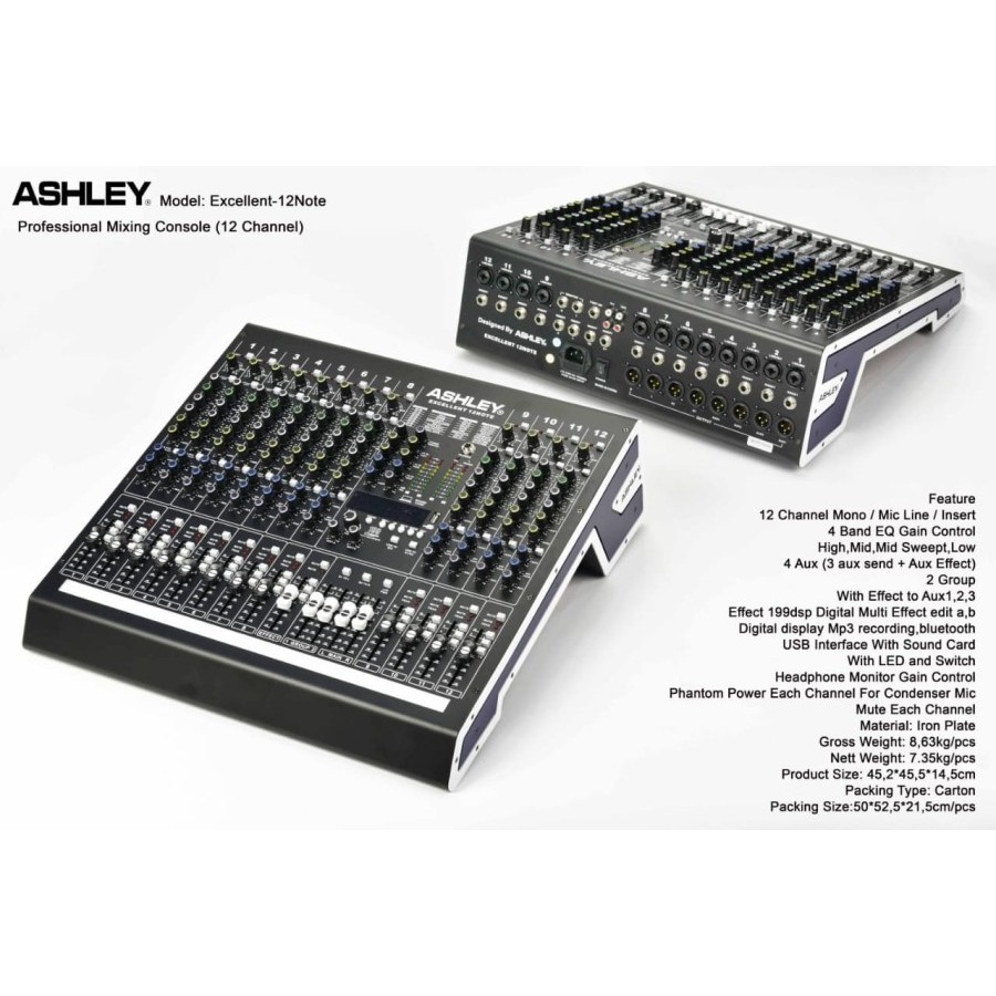 Mixer Audio 12 Channel Ashley Excellent-12Note Excellent 12note Original