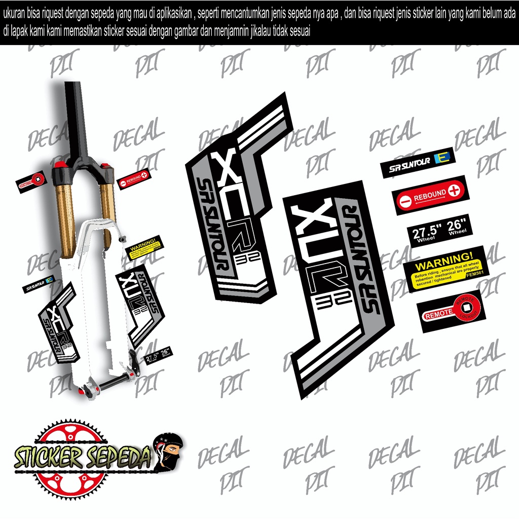 decal fork suntour - sticker fork suntour full cutting