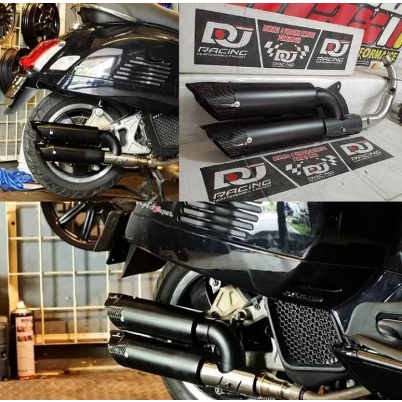 Knalpot Racing Remus Twin For Vespa Matic Sprint Primavera Lx S Gts