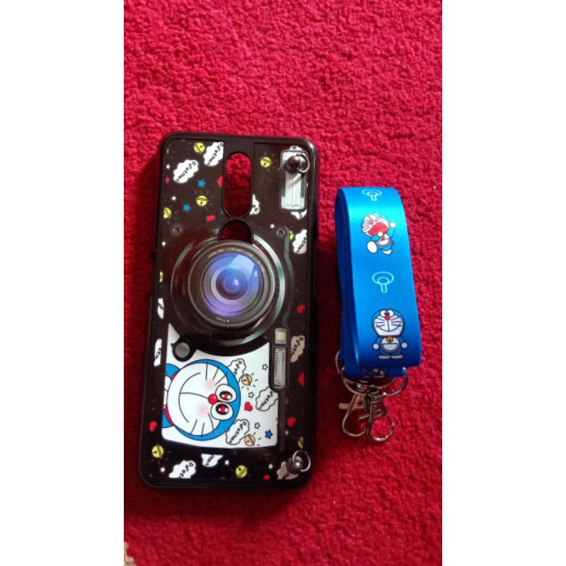 Case Doraemon + Popsocket Lensa Kamera + Tali Karakter