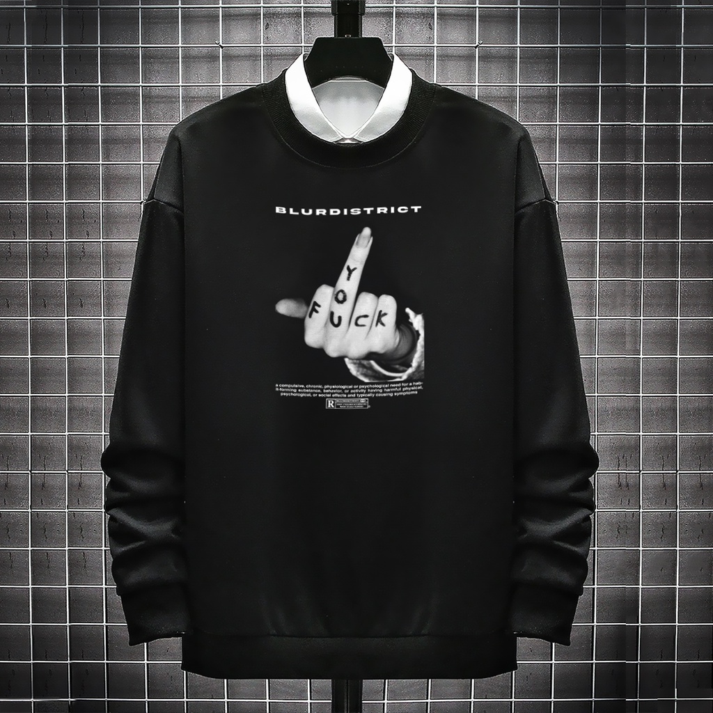 PARENTAL ADVISORY CREWNECK MURAH Sweater Distro Sweter Oblong Pria Wanita FLEECE TEBAL Blurdistrict