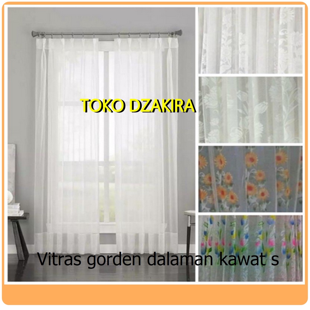 #GORDEN Vitrase daleman gorden tipis  gorden putih gorden siang gorden motif bunga gorden kawat s
