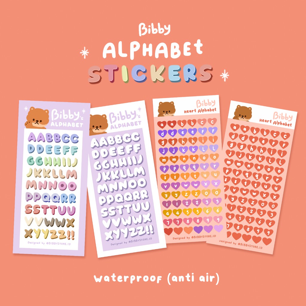 

STICKER ALPHABET 1cm (WATERPROOF) - Sticker Journal / Stiker jurnal ABC (Anti Air)